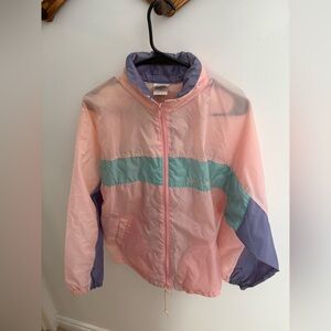 VINTAGE- 80s WINDBREAKER- BROOKS - WOMAN- RUNNING JACKET- Large